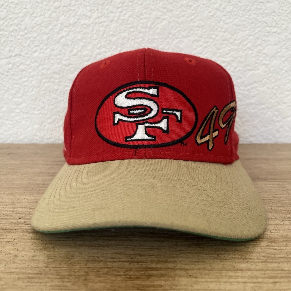 Vintage 90s San Francisco 49ers Apex One Script Wool Snapback Hat Wave